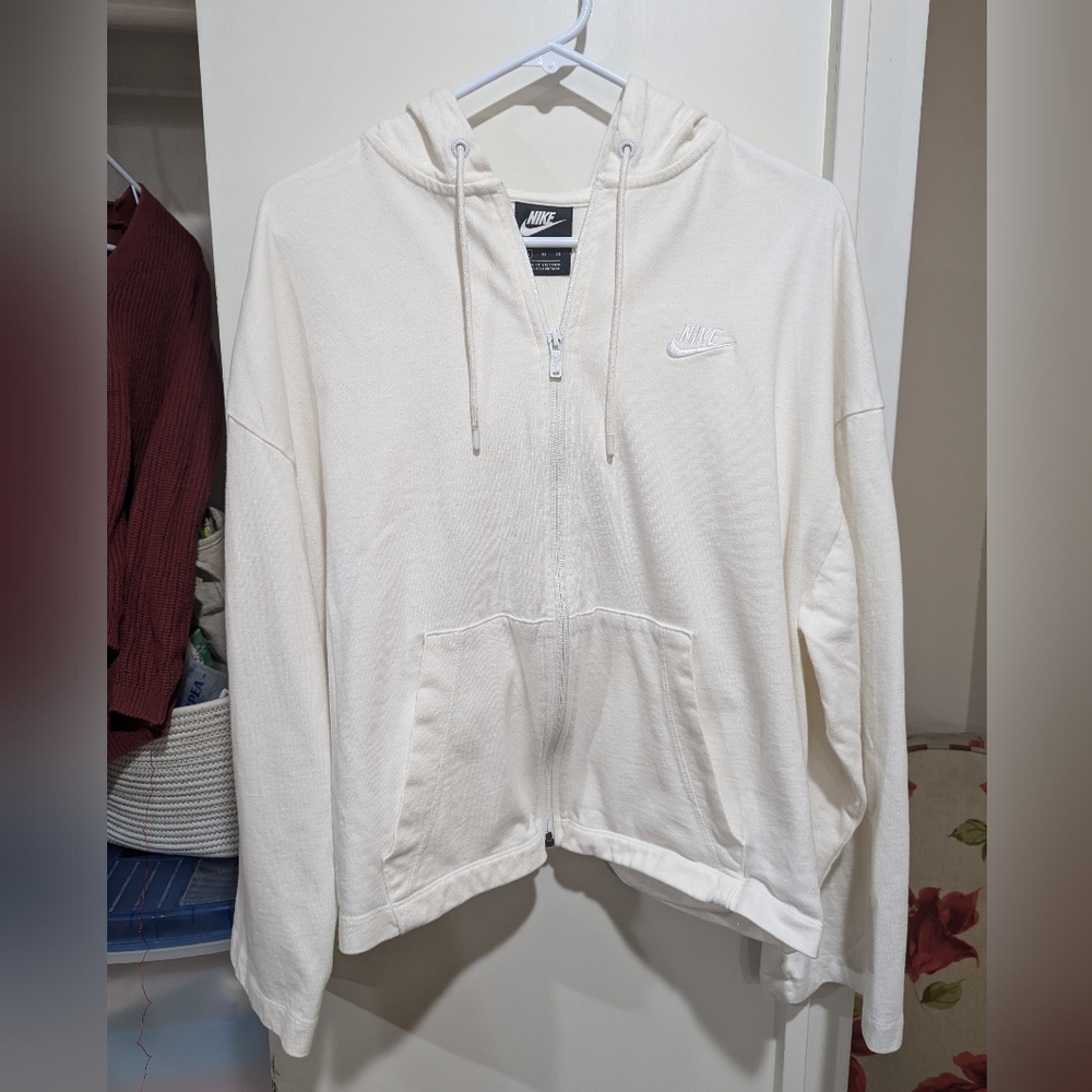 Nike white sporty hoodie, xl